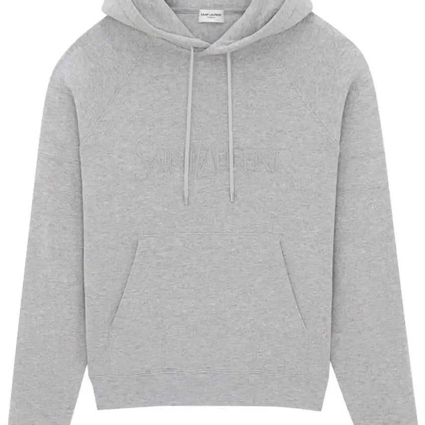 [BUNJANG] Saint Laurent Logo Embroidered Hoodie Grey M / 생로랑 로고 자수 후드 그레이 m 택보유중