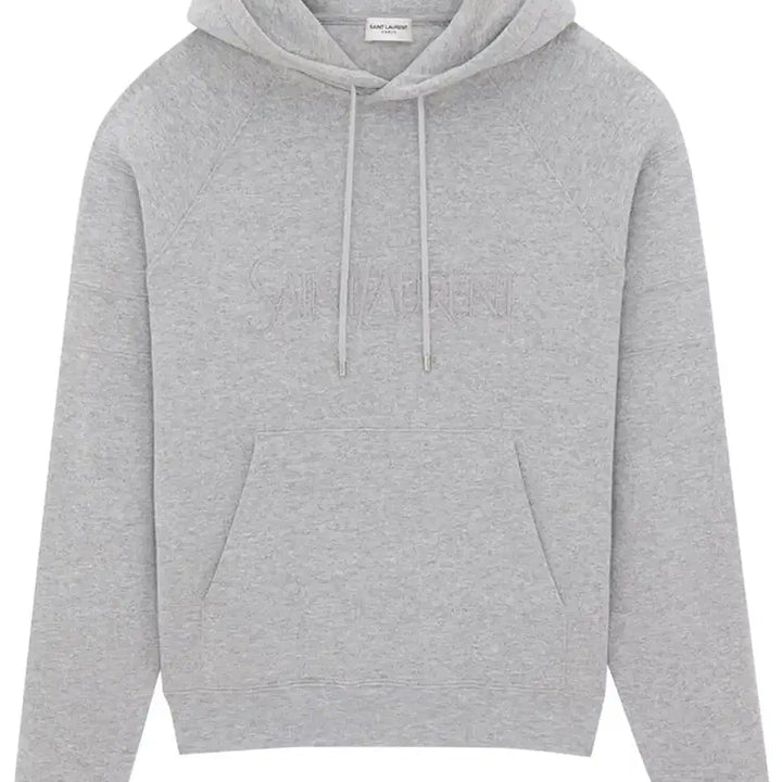 [BUNJANG] Saint Laurent Logo Embroidered Hoodie Grey M / 생로랑 로고 자수 후드 그레이 m 택보유중
