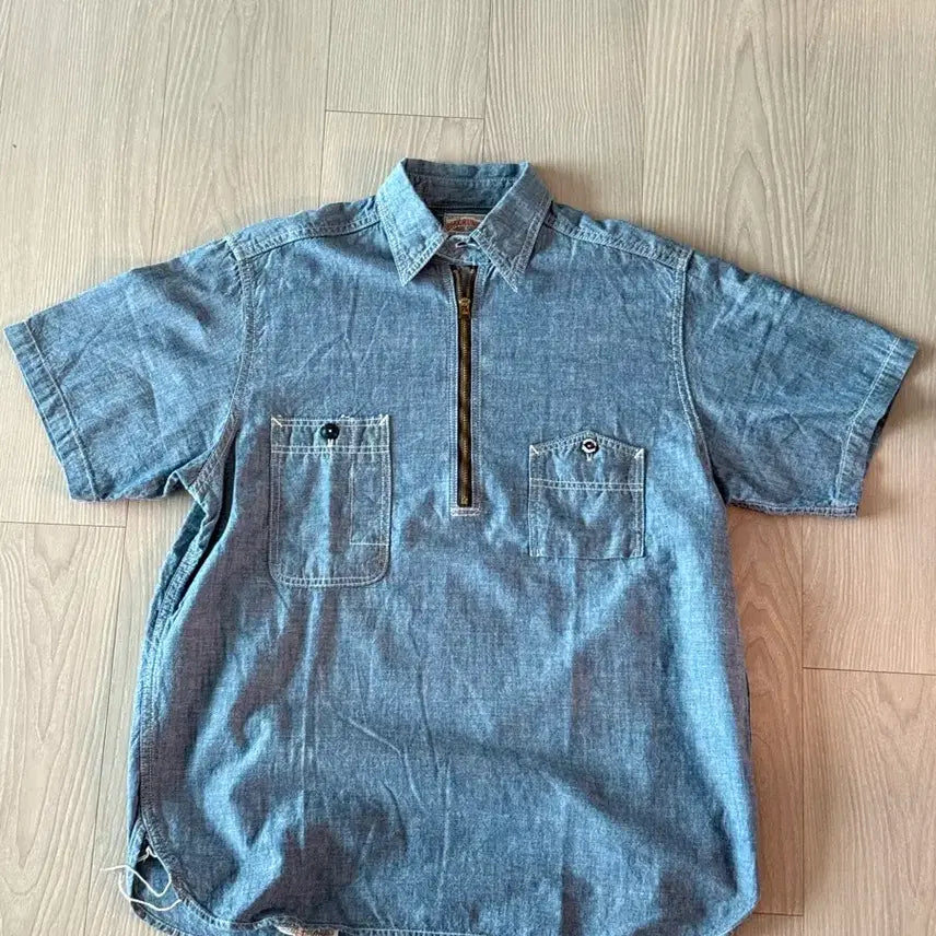 [BUNJANG] Joe McCoy Chambray Half-Sleeve Shirt / 조맥코이(Joe Mccoy) 샴브레이 하프셔츠