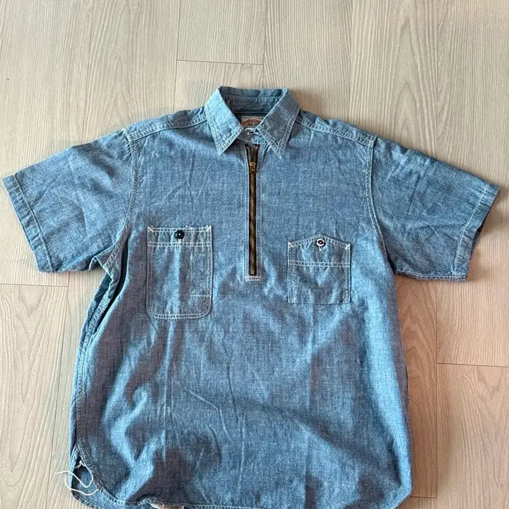 [BUNJANG] Joe McCoy Chambray Half-Sleeve Shirt / 조맥코이(Joe Mccoy) 샴브레이 하프셔츠