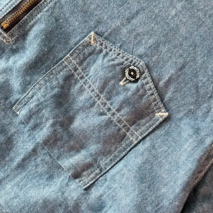 [BUNJANG] Joe McCoy Chambray Half-Sleeve Shirt / 조맥코이(Joe Mccoy) 샴브레이 하프셔츠