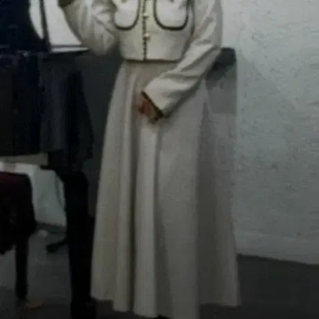 [BUNJANG] Ivory Suit Set - Cropped Jacket &amp; Long Skirt / 정장세트