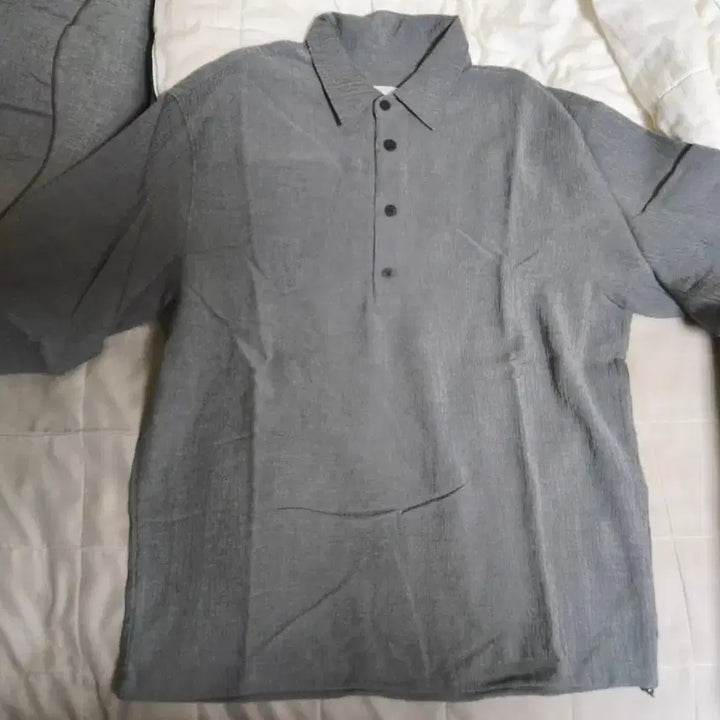 [BUNJANG] Solid Homme Seersucker Polo Shirt Size 50 / 솔리드옴므 시어서커 카라티 50사이즈