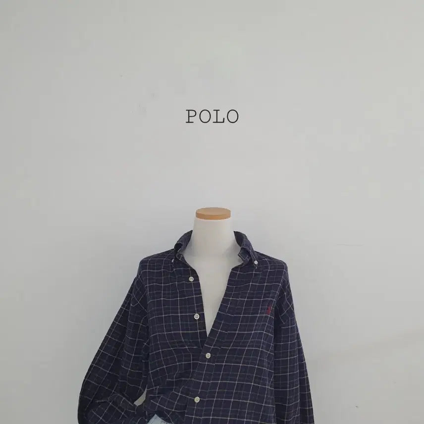 [BUNJANG] Polo Ralph Lauren Navy Check Cotton Shirt / No.26050308 폴로 랄프로렌 체크 남방 셔츠