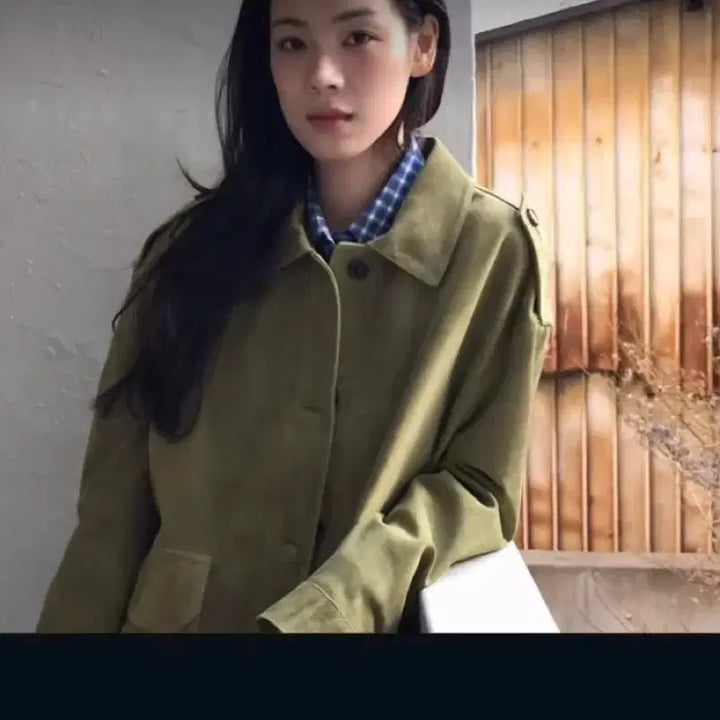 [BUNJANG] Monoha Suede Utility Jacket Olive / 모노하 Suede Utility Jacket 올리브