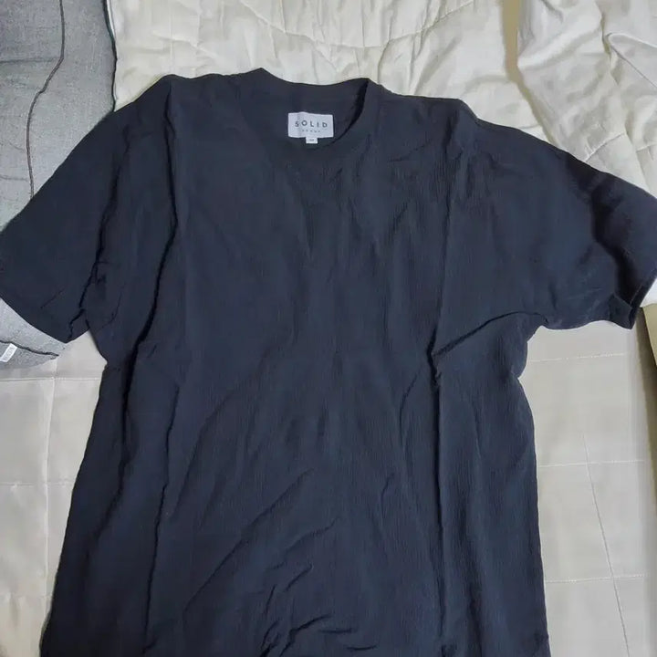 [BUNJANG] Solid Homme Seersucker Short-Sleeve T-Shirt Size 50 / 솔리드옴므 시어서커 반팔 티셔츠 50사이즈