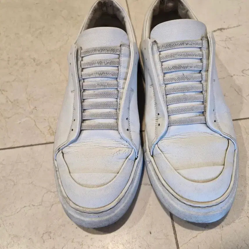 [BUNJANG] Solid Homme White Sneakers (Size 43) / 솔리드옴므 화이트 스니커즈 43