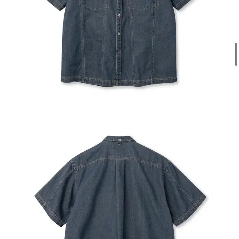 [BUNJANG] Milo Archive Two Pocket Denim Half Shirt (Fade Blue) / 밀로 아카이브 투 포켓 데님 하프 셔츠 (페이드블루) M