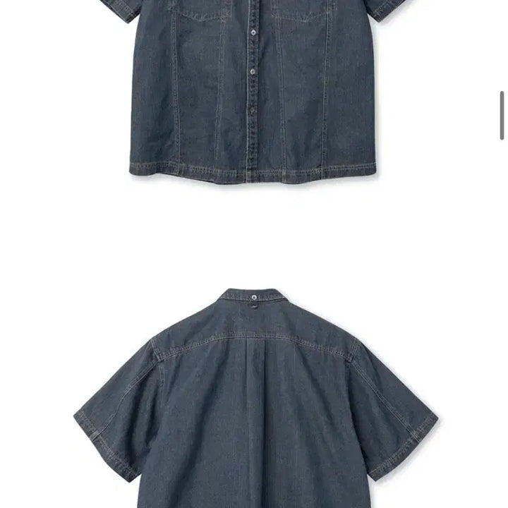 [BUNJANG] Milo Archive Two Pocket Denim Half Shirt (Fade Blue) / 밀로 아카이브 투 포켓 데님 하프 셔츠 (페이드블루) M