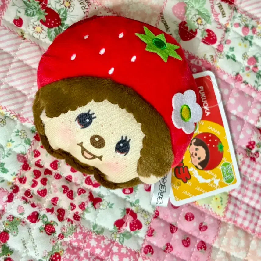 [BUNJANG] Fukuoka Limited Edition Strawberry Monchhichi Coin Pouch Mini Pouch / 일본 후쿠오카 한정판 몬치치 딸기 동전지갑 미니 파우치