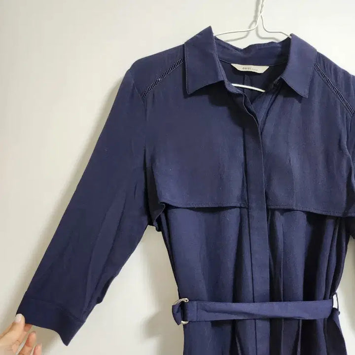 [BUNJANG] Subi Navy Shirt Flare Mini Dress / 수비 네이비 셔츠 플레어 미니 원피스