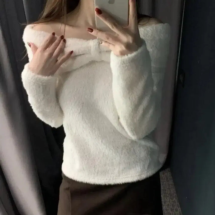 [BUNJANG] Merion My Mel Off-Shoulder Knit / 새상품 메리온 마이멜 오프숄더 니트