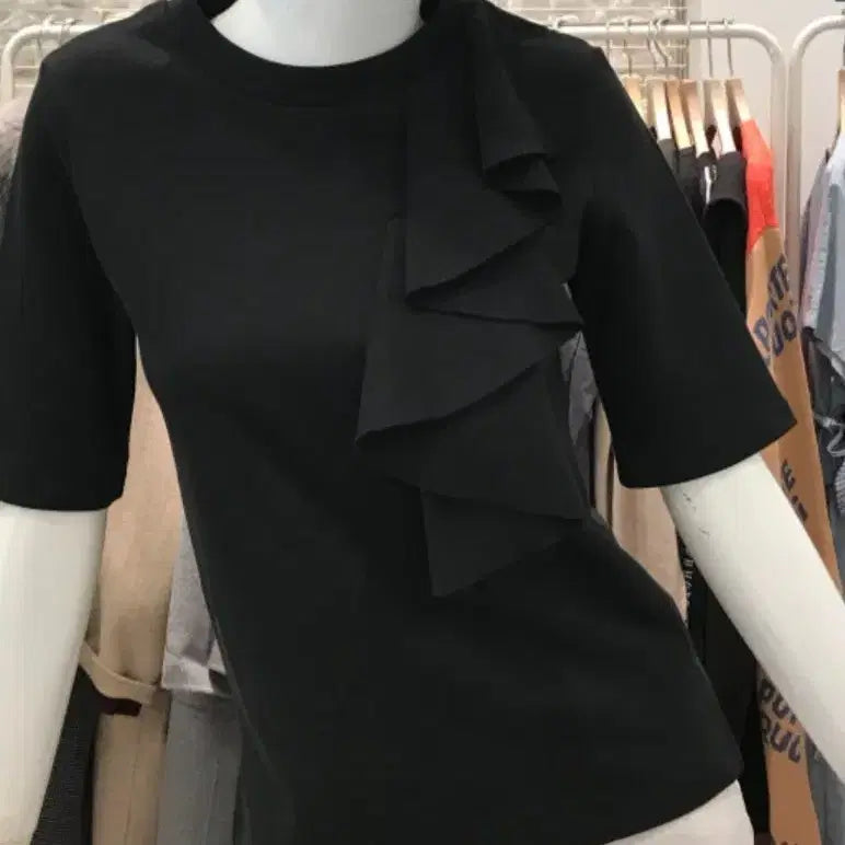 [BUNJANG] G-cut Frill Short Sleeve T-shirt / 지컷 프릴 티셔츠 듀엘지컷보브에고이스트오즈세컨