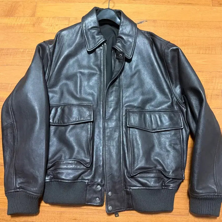 [BUNJANG] ZARA 100% Lambskin Leather Pocket Jumper Jacket (Brown, L) / 자라 포켓 레더 점퍼 (브라운 L)