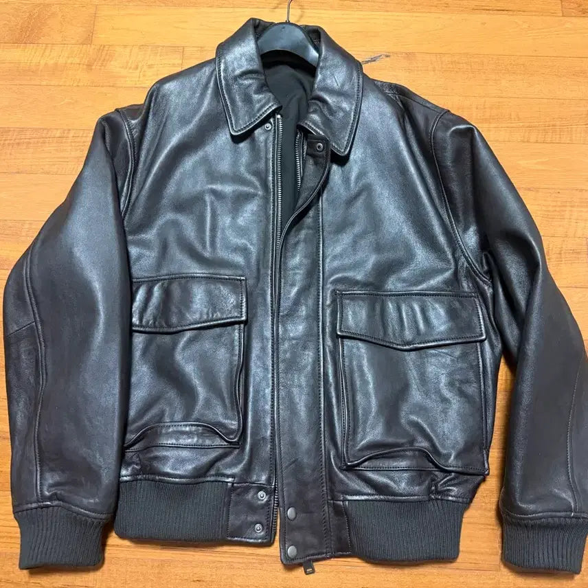 [BUNJANG] ZARA 100% Lambskin Leather Pocket Jumper Jacket (Brown, L) / 자라 포켓 레더 점퍼 (브라운 L)
