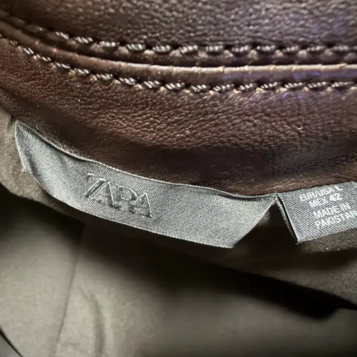 [BUNJANG] ZARA 100% Lambskin Leather Pocket Jumper Jacket (Brown, L) / 자라 포켓 레더 점퍼 (브라운 L)