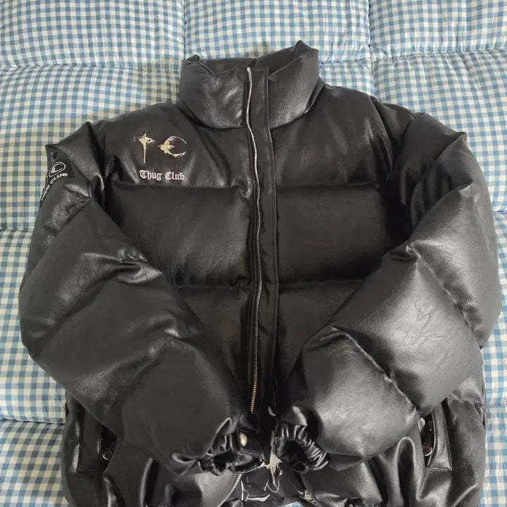 [BUNJANG] THUG CLUB Leather Padded Down Jacket Black Size 3 / [3]떠그클럽 레더패딩 블랙 3사이즈 덕다운버전 쿨거래 최저가