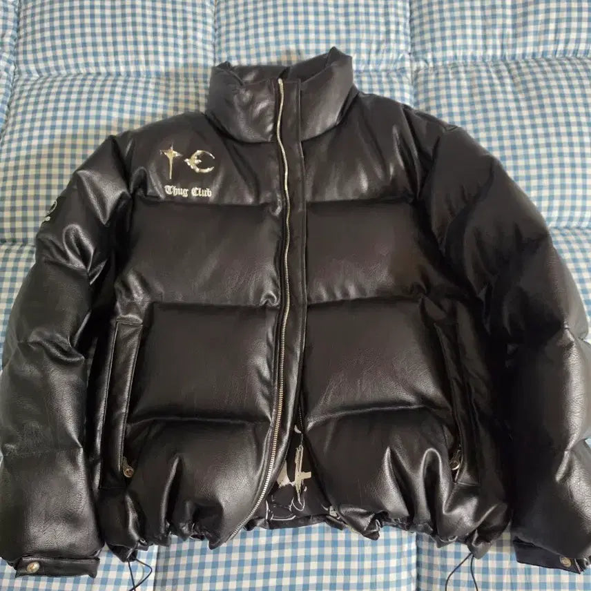 [BUNJANG] THUG CLUB Leather Padded Down Jacket Black Size 3 / [3]떠그클럽 레더패딩 블랙 3사이즈 덕다운버전 쿨거래 최저가