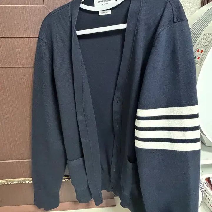 [BUNJANG] Thom Browne Gold Button Cardigan Navy / 톰브라운 금장 가디건