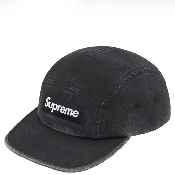 [BUNJANG] Supreme Washed Chino Camp Cap Black SS25 / 슈프림 워시드 치노 캠프캡 블랙 -25ss