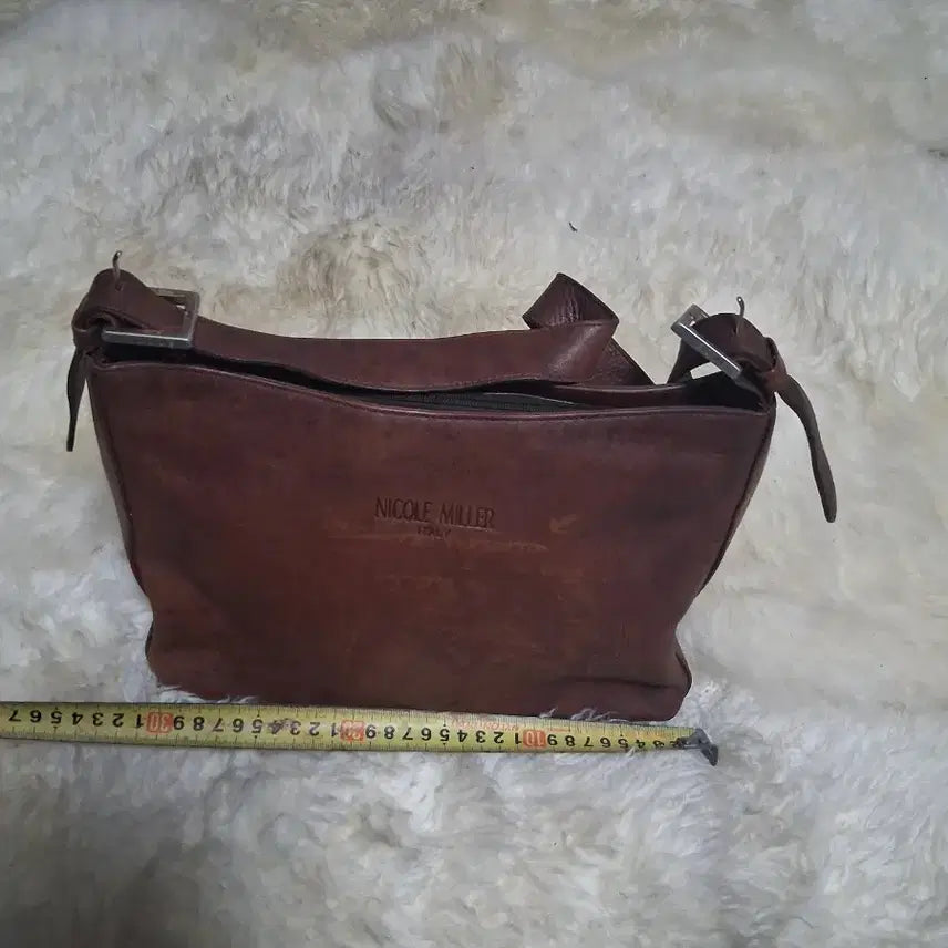 [BUNJANG] Nicole Miller Brown Leather Shoulder Bag / 니콜밀러 브라운 가죽 레더 숄더백
