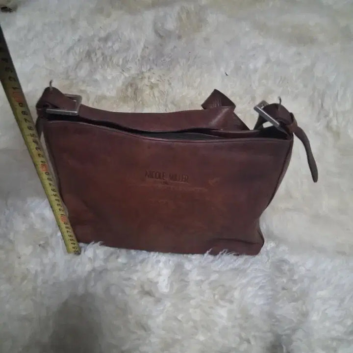 [BUNJANG] Nicole Miller Brown Leather Shoulder Bag / 니콜밀러 브라운 가죽 레더 숄더백