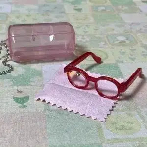[BUNJANG] Mini Horn-Rimmed Glasses Gacha (Clear Pink) - Unsealed / 룩업용 미니 뿔테안경 가챠 미개봉(투명핑크)