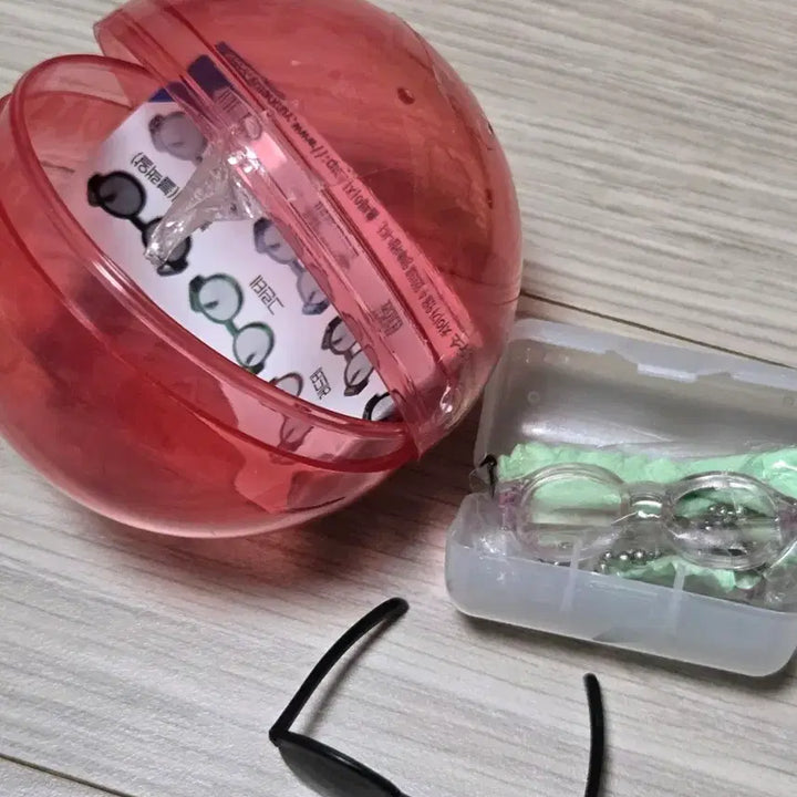 [BUNJANG] Mini Horn-Rimmed Glasses Gacha (Clear Pink) - Unsealed / 룩업용 미니 뿔테안경 가챠 미개봉(투명핑크)