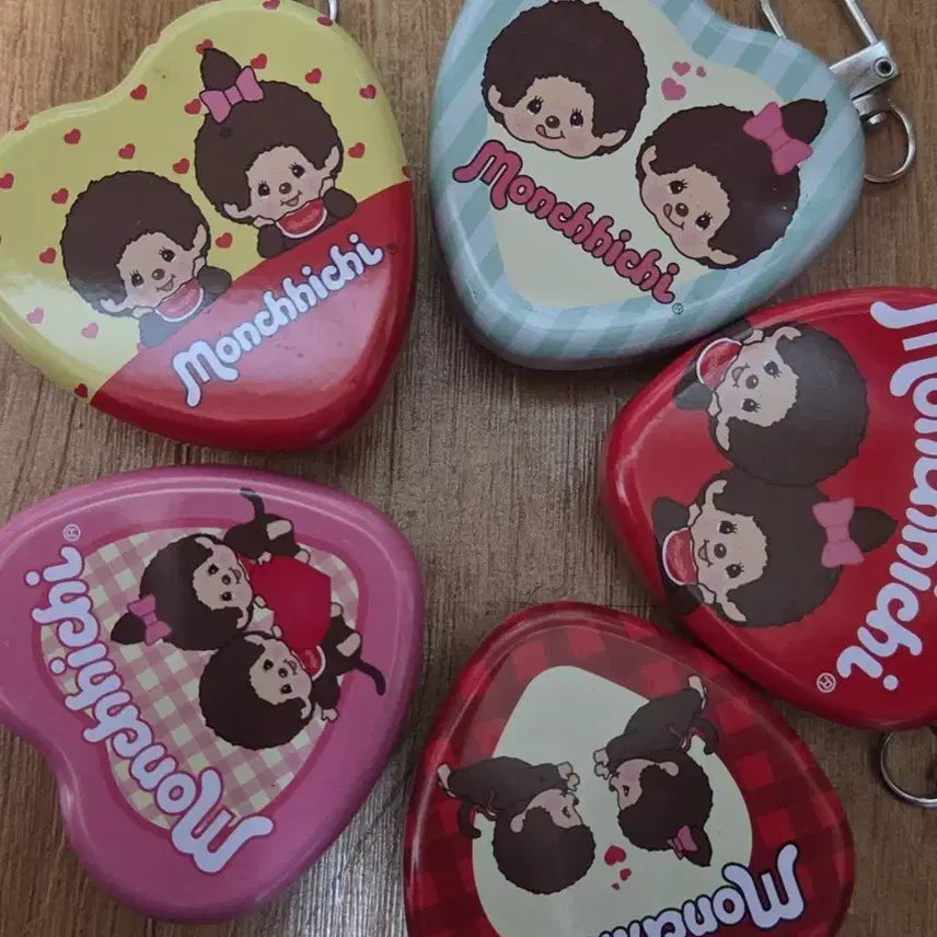 [BUNJANG] Monchhichi Heart Tin Case Keychain Collection / 몬치치 하트 키링 모음