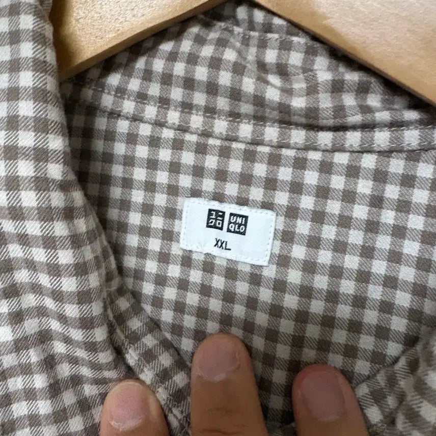 [BUNJANG] Uniqlo Gingham Check Shirt Beige XXL / 유니클로 깅엄 체크셔츠 베이지(xxl)