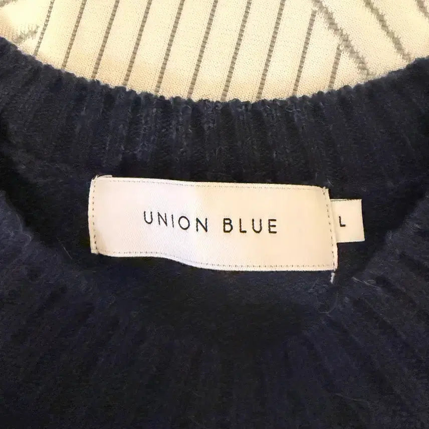 [BUNJANG] Union Blue Aurora Alpaca Knit Dark Denim / 유니온블루 오로라 알파카니트 다크데님