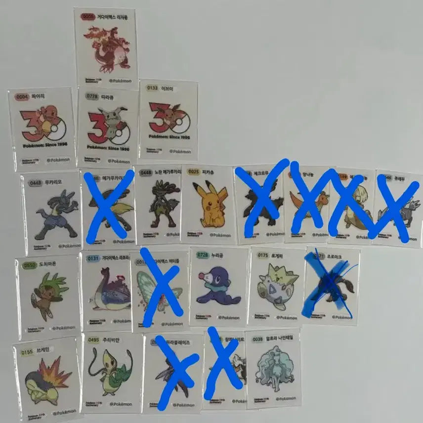 [BUNJANG] 30th Anniversary Pokemon Stickers Bundle Set / 30주년 포켓몬 띠부씰 (라이코,뚜꾸리 추가) 판매