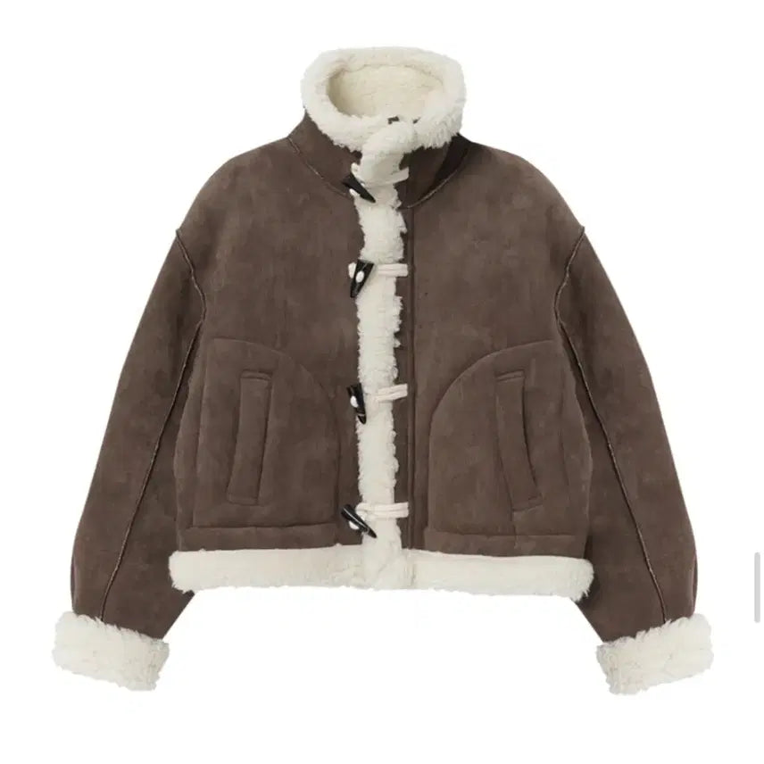 [BUNJANG] Etmon Suede Mustang Brown Jacket / 에트몽 스웨이드 무스탕 브라운