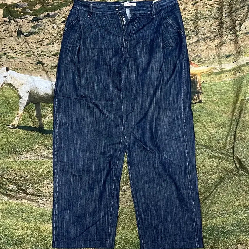 [BUNJANG] Plac Denim Wide-Fit Pants (Size 34) / 플랙 데님 34