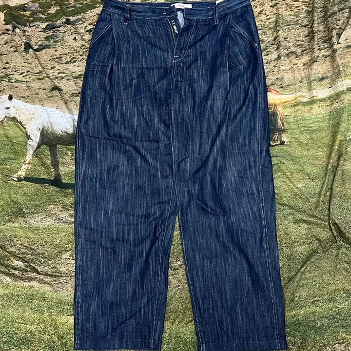 [BUNJANG] Plac Denim Wide-Fit Pants (Size 34) / 플랙 데님 34
