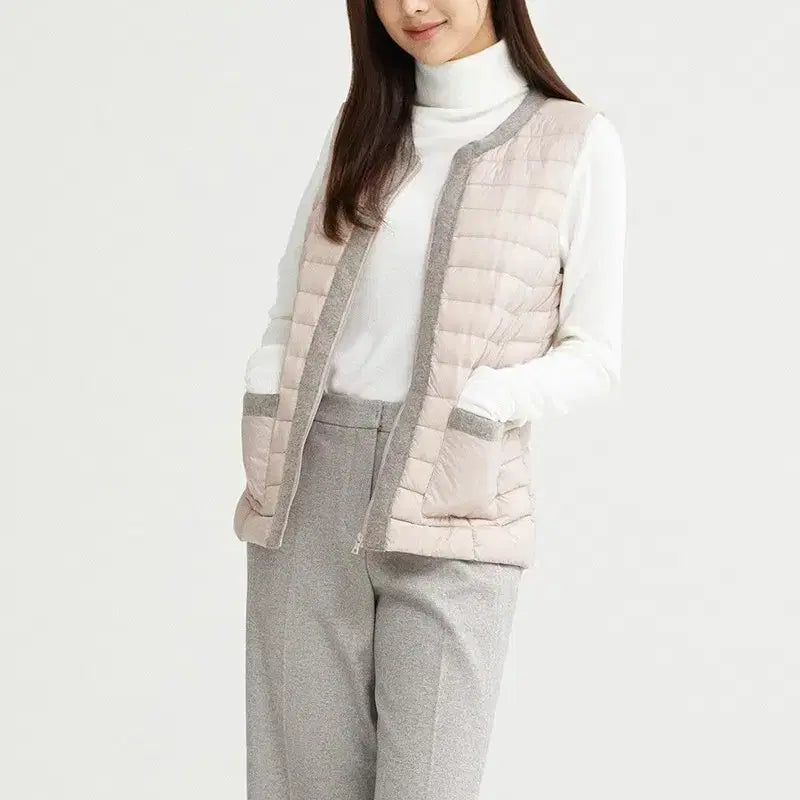 [BUNJANG] Clovis Clovis Duck Fiber Lightweight Padded Vest Pink / (새상품) 클로비스 클라비스 CLOVIS 덕 파이버 경량 패딩 조끼 핑크