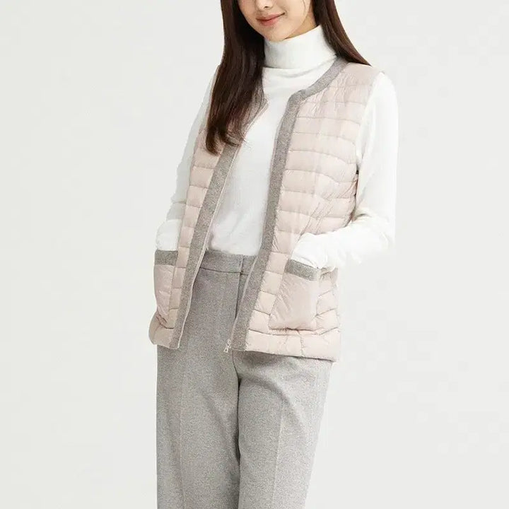 [BUNJANG] Clovis Clovis Duck Fiber Lightweight Padded Vest Pink / (새상품) 클로비스 클라비스 CLOVIS 덕 파이버 경량 패딩 조끼 핑크