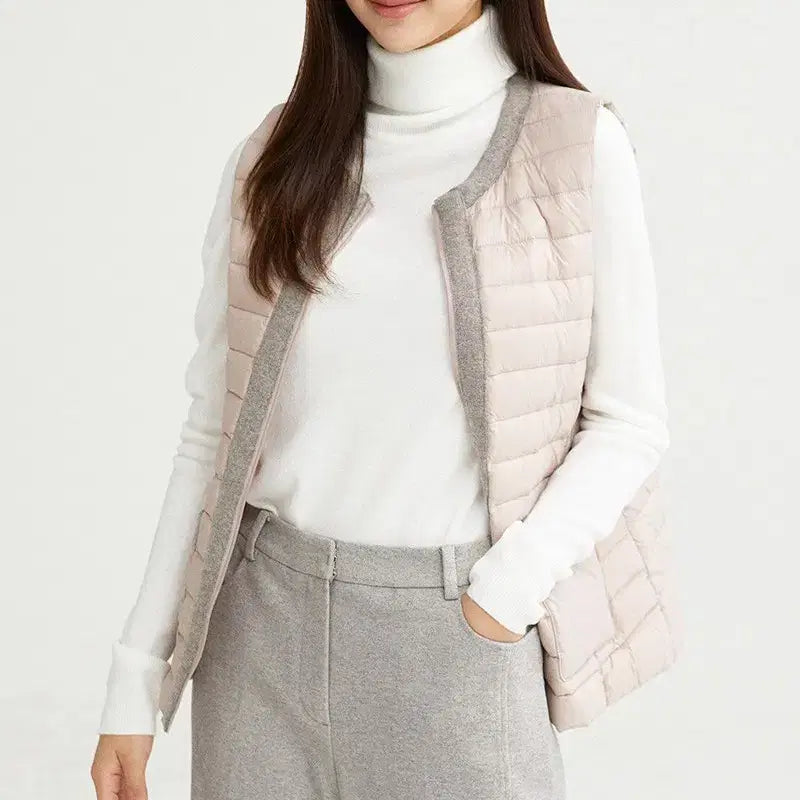 [BUNJANG] Clovis Clovis Duck Fiber Lightweight Padded Vest Pink / (새상품) 클로비스 클라비스 CLOVIS 덕 파이버 경량 패딩 조끼 핑크