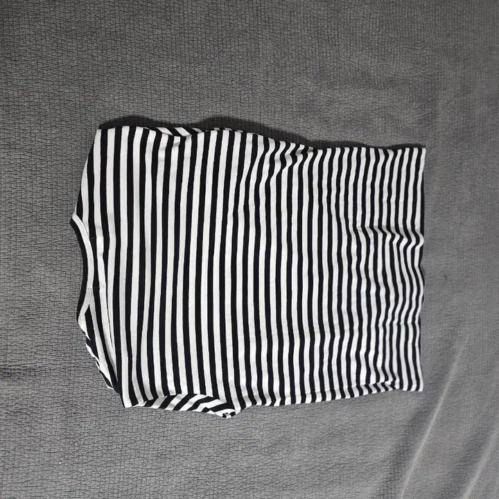 [BUNJANG] Comme des Garçons Striped T-shirt Red Emblem / 꼼데가르송 스트라이프 티셔츠 빨간와펜