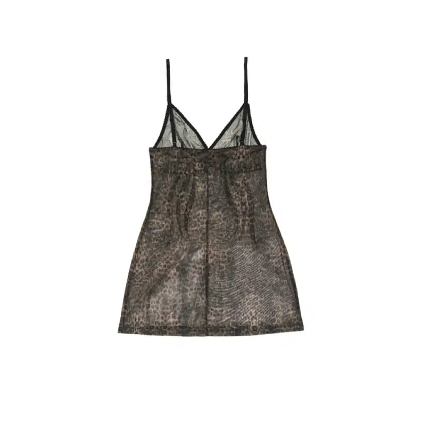 [BUNJANG] 604 Service Leopard Mesh Slip Dress / (새상품)604서비스 레오파드 메쉬 슬립