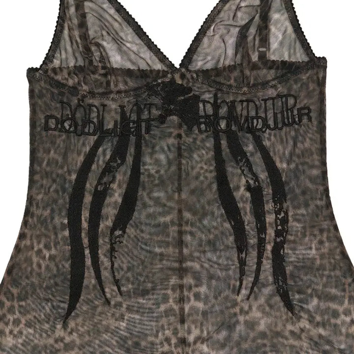 [BUNJANG] 604 Service Leopard Mesh Slip Dress / (새상품)604서비스 레오파드 메쉬 슬립