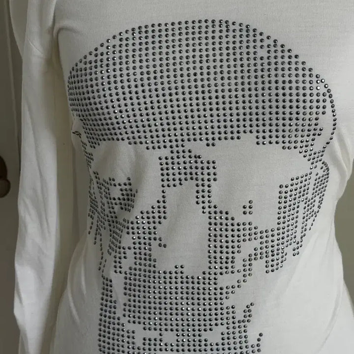 [BUNJANG] White Skull Cubic Punk Long Sleeve Top / 화이트 해골 큐빅 펑크 롱슬리브 어항빈티지진리엣팃시베이비베어소소혜지