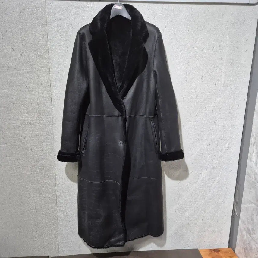 [BUNJANG] Genuine Leather Long Mustang Coat / 양가죽무스탕 롱 코트