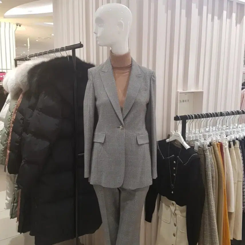 [BUNJANG] Kenneth Lady Grey Jacket and Pants Set / 케네스레이디 자켓바지 셋업
