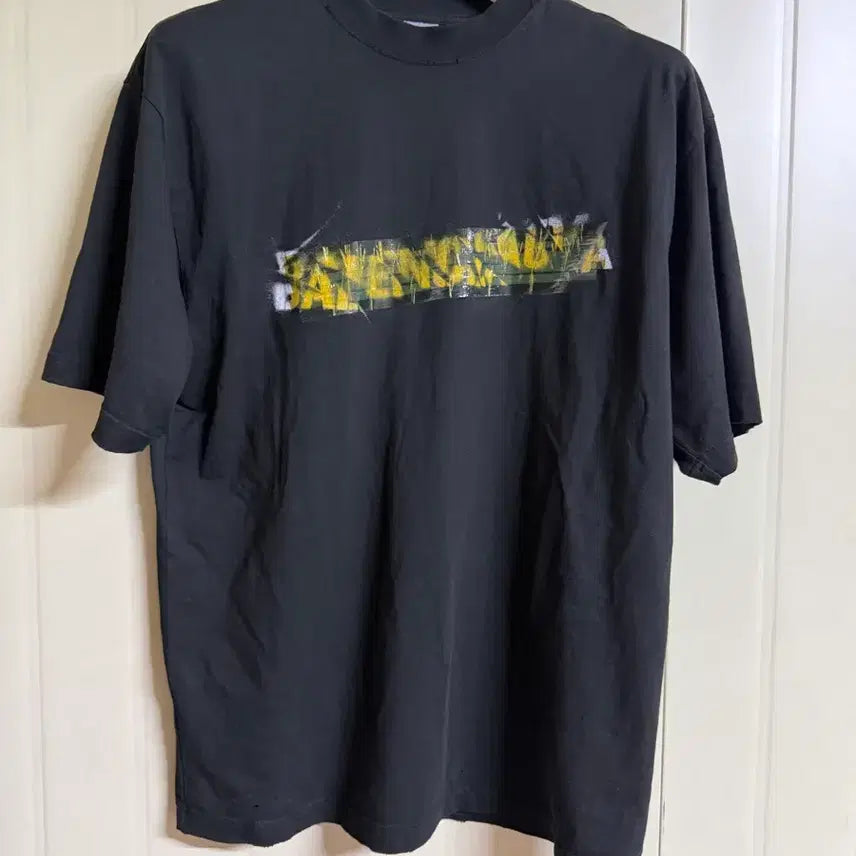 [BUNJANG] Balenciaga Cotton Mesh Spray Short Sleeve T-Shirt / 발렌시아가(Balenciaga) 코튼 메시 스프레이 반팔 티셔츠 s