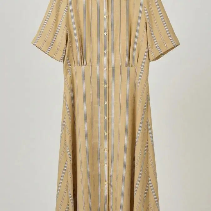 [BUNJANG] Sandro Striped Linen Long Dress / 산드로 스트라이프 린넨 원피스