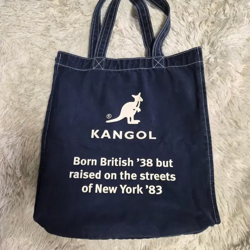 [BUNJANG] Kangol Navy Canvas Tote Bag / 캉골 네이비 캔버스 토트백