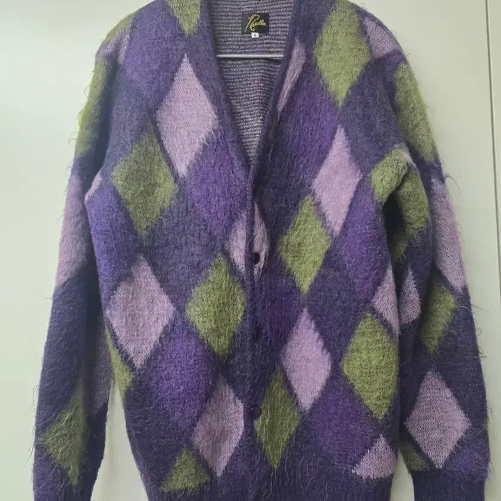 [BUNJANG] Needles 19 F/W Argyle Mohair Cardigan Size S / 19 F/W 니들스 아가일 모헤어 가디건 s사이즈