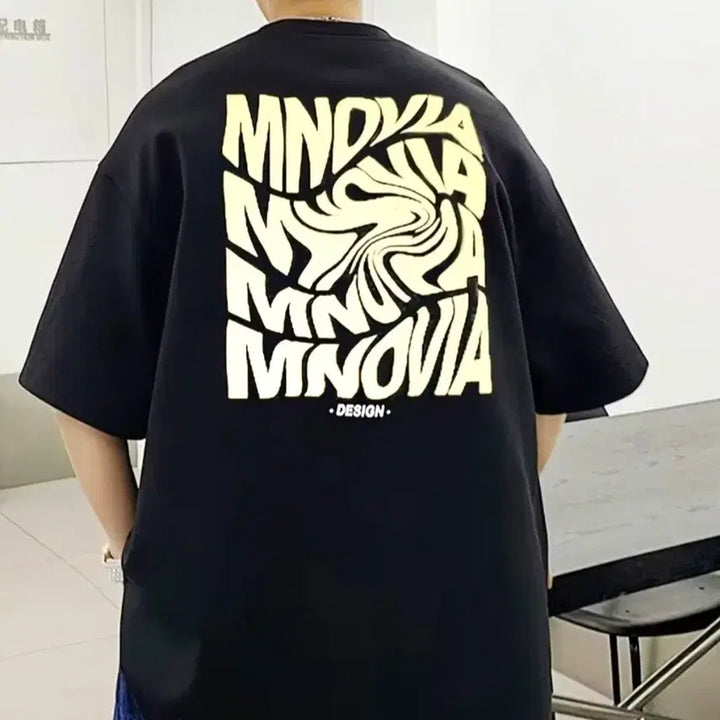 [BUNJANG] Lettering Short Sleeve T-Shirt Black XXL / 새상품 레터링 반팔 티셔츠 블랙 XXL