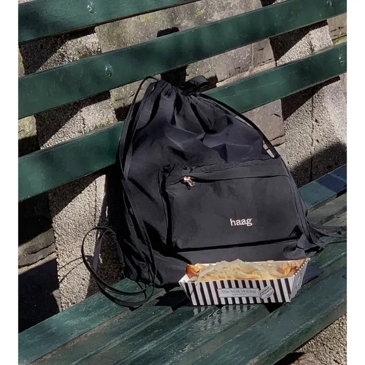 [BUNJANG] HAAG A String Backpack (Black) / [헤이그 가방] haag a string backpack (black)